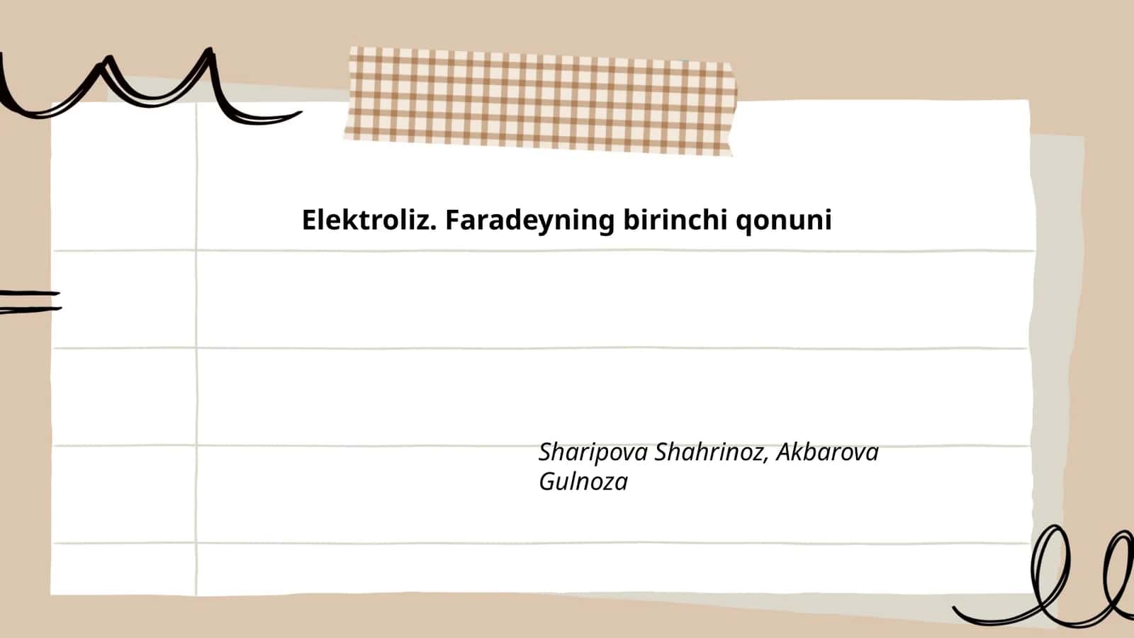 Elektroliz. Faradeyning birinchi qonuni