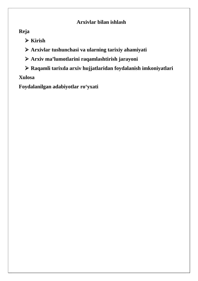Arxivlar bilan ishlash