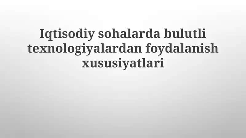 Bulut Texnologiyalari