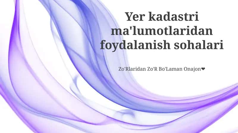 Yer kadastri ma'lumotlaridan foydalanish sohalari