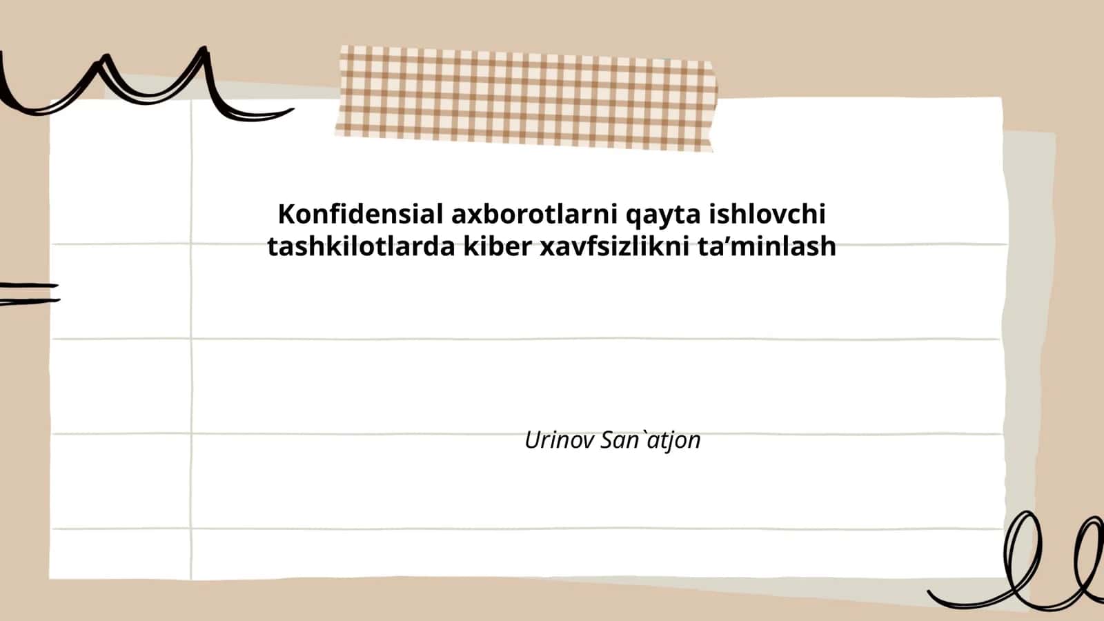 Kiber xavfsizlikning asosiy tamoyillari