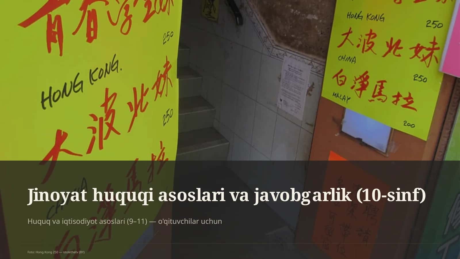 Jinoyat huquqi asoslari va javobgarlik (10-sinf)