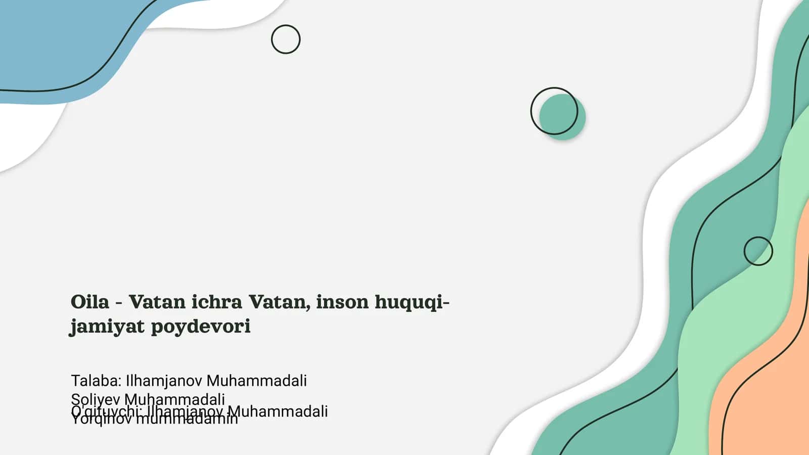 Oila - Vatan ichra Vatan, inson huquqi-jamiyat poydevori