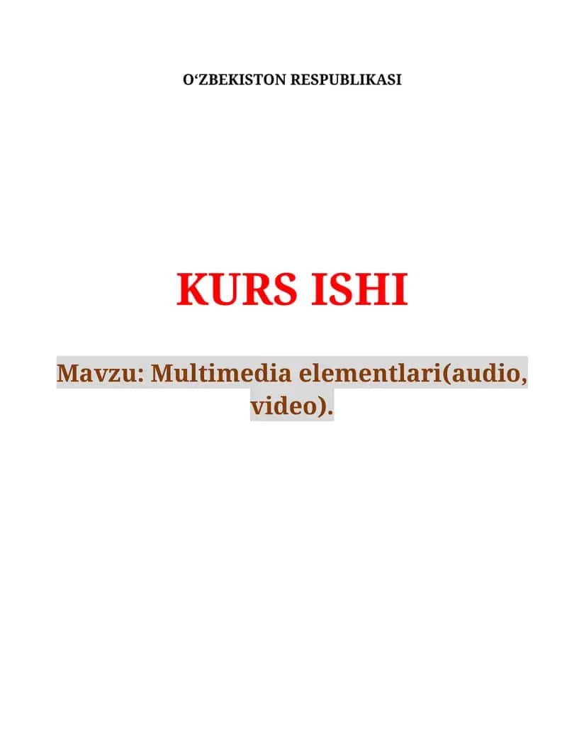 Multimedia elementlari(audio, video)