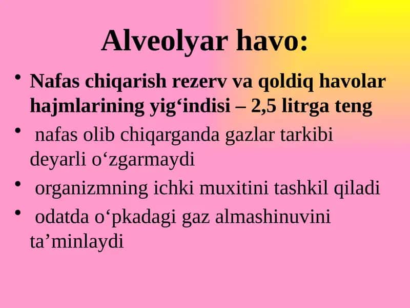 Alveolyar havo: