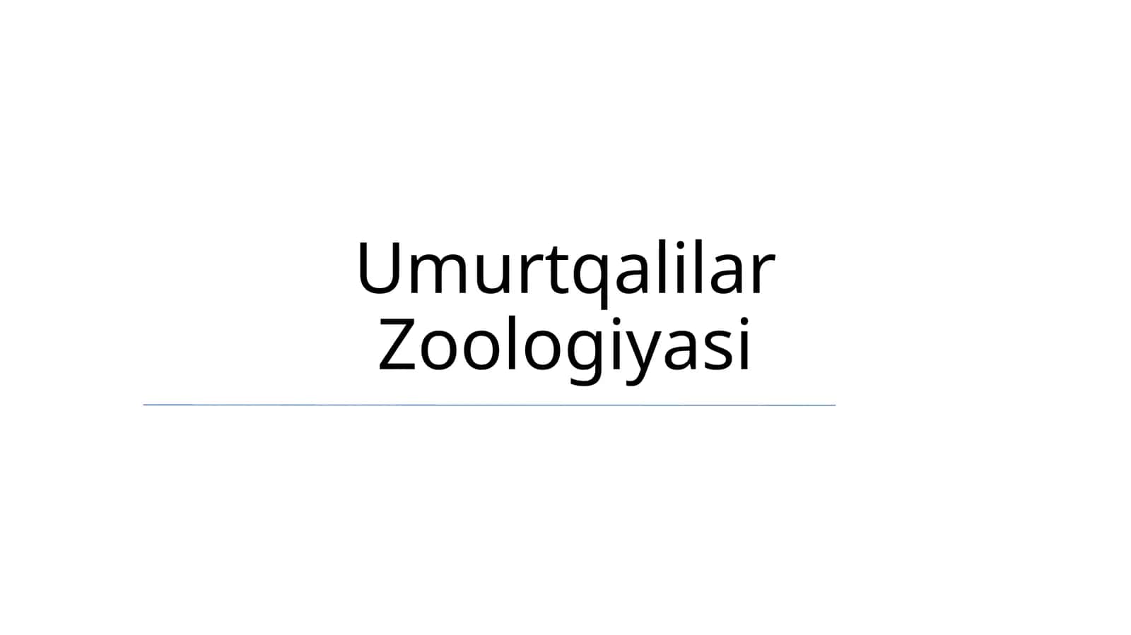 Umurtqalilar Zoologiyasi