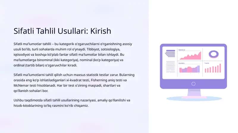 sifatli taxlil usullari
