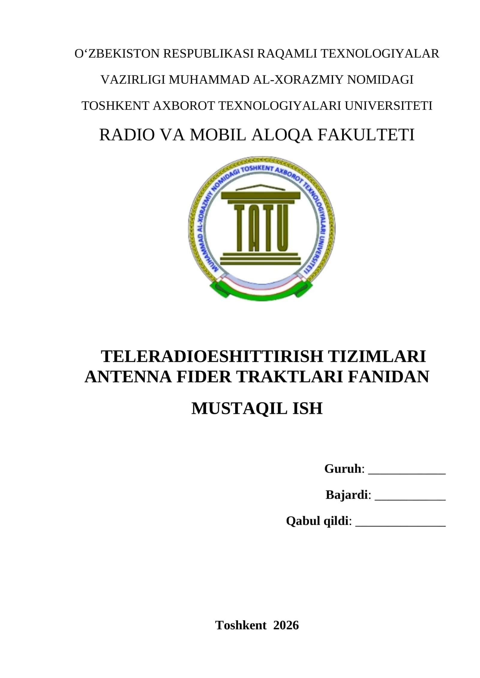 Radioeshittirish fider traktlarining xususiyatlari