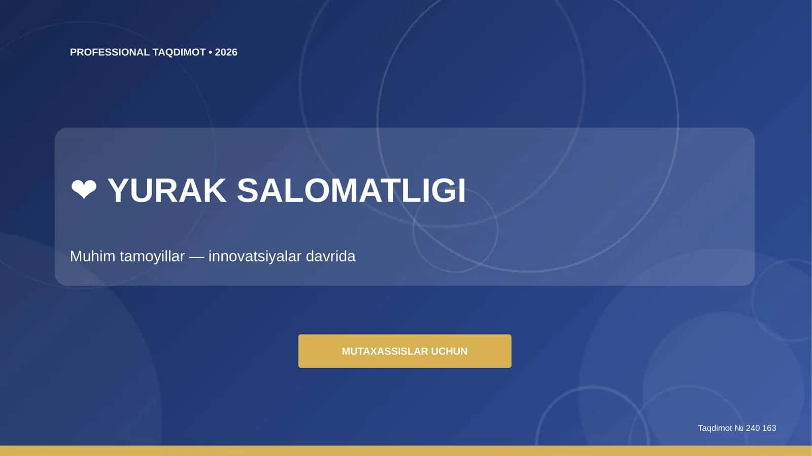 Yurak salomatligi: muhim tamoyillar (innovatsiyalar davrida) [mutaxassislar uchun]