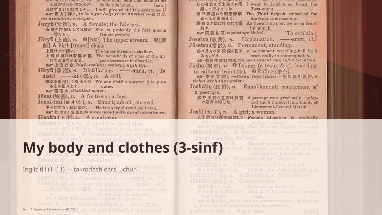 My body and clothes (3-sinf)