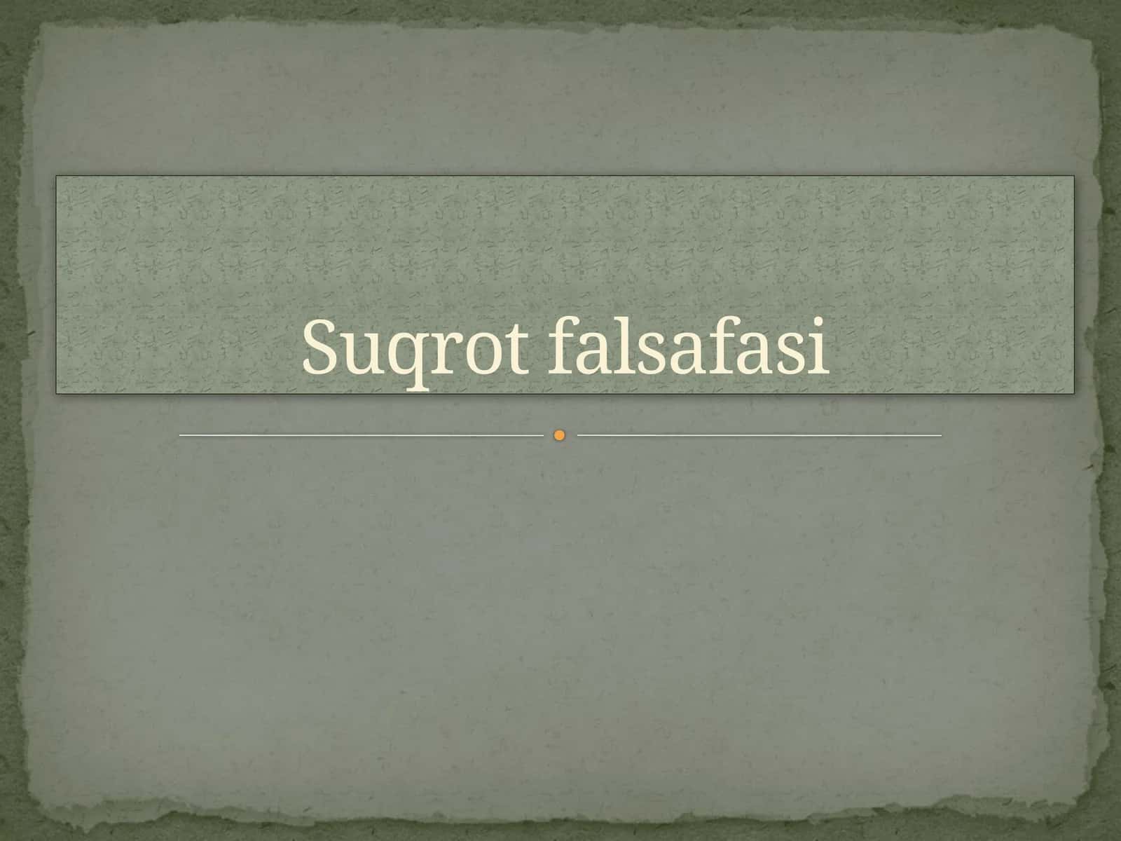 Suqrot falsafasi