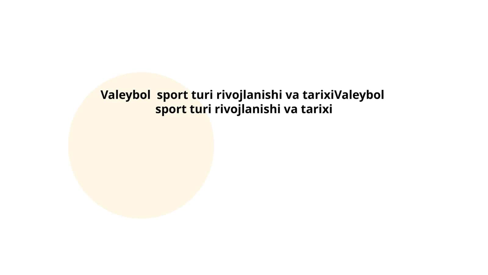 Voleybol sport turi rivojlanishi va tarixi