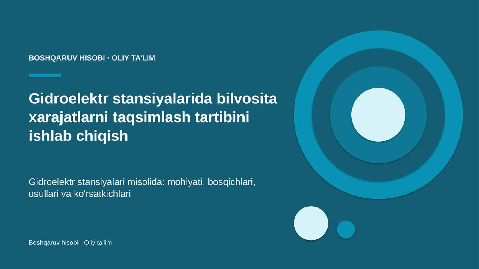 gidroelektr stansiyalarida bilvosita xarajatlarni taqsimlash tartibini ishlab chiqish 5487