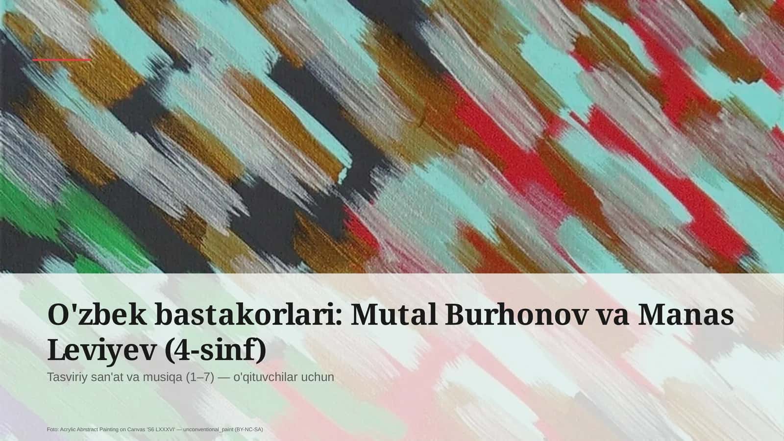 Tasviriy san'at va musiqa (1–7) — o'qituvchilar uchun