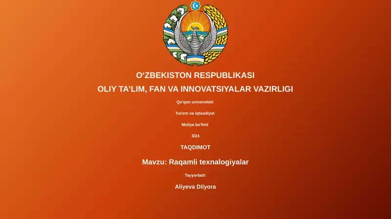 Raqamli texnalogiyalar