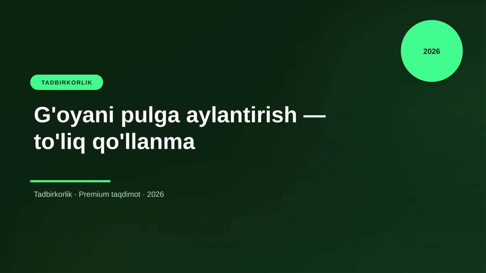 G'oyani pulga aylantirish — to'liq qo'llanma