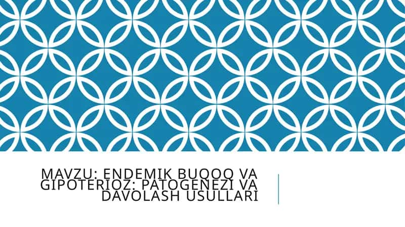 Endemik buqoq va giipoterioz: Patogenez va davolash usullari