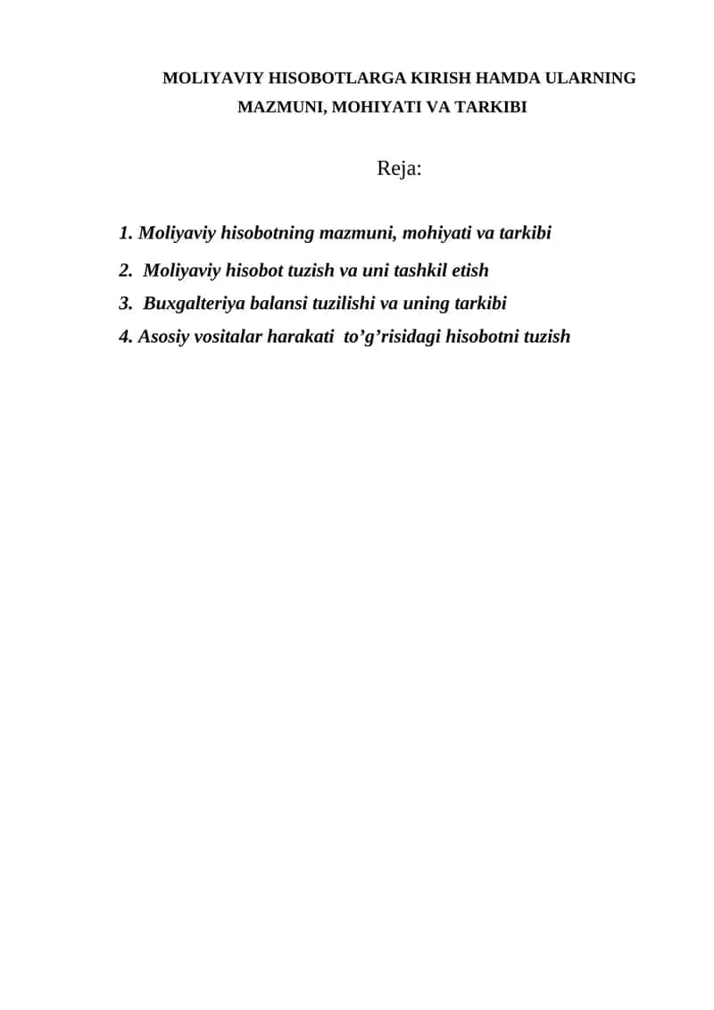 Moliyaviy hisobotlar