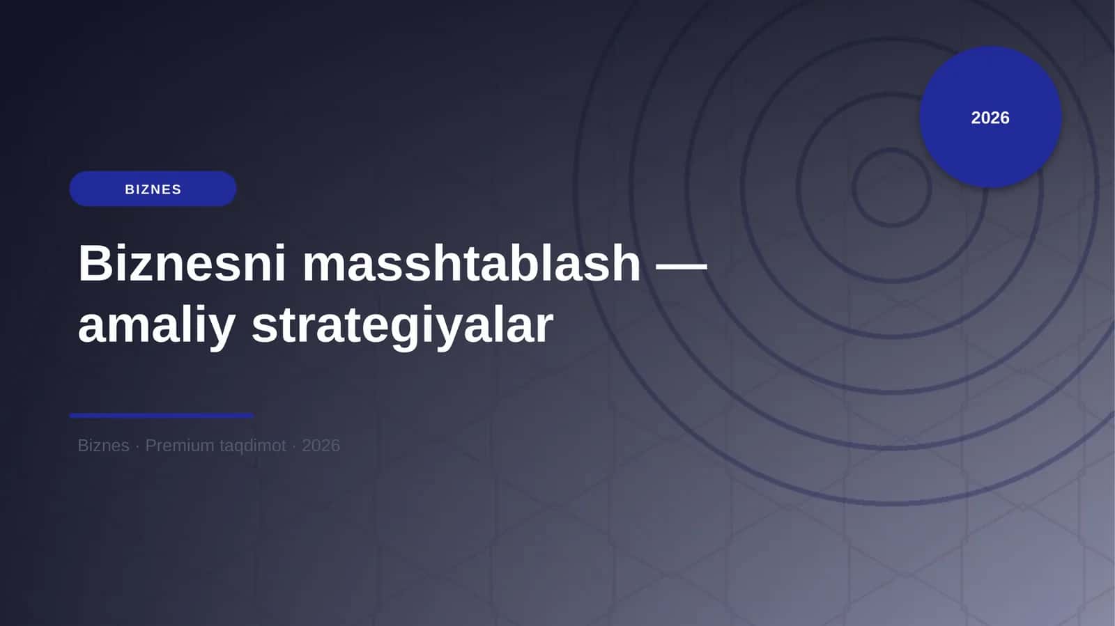 Biznesni masshtablash — amaliy strategiyalar