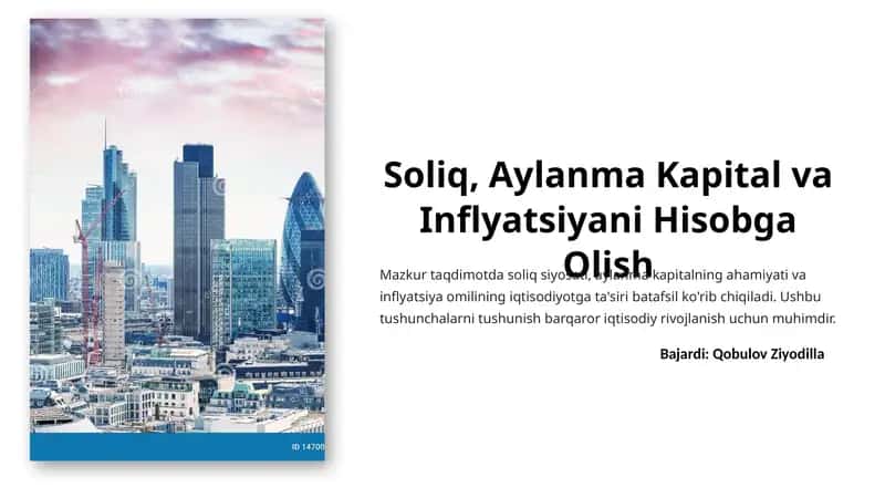 Soliq, Aylanma Kapital va Inflyatsiyani Hisobga Olish