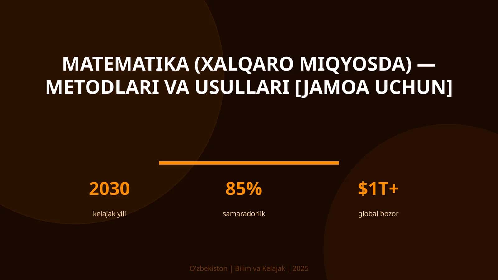Matematika (XALQARO MIQYOSDA) — METODLARI VA USULLARI [JAMOA UCHUN]