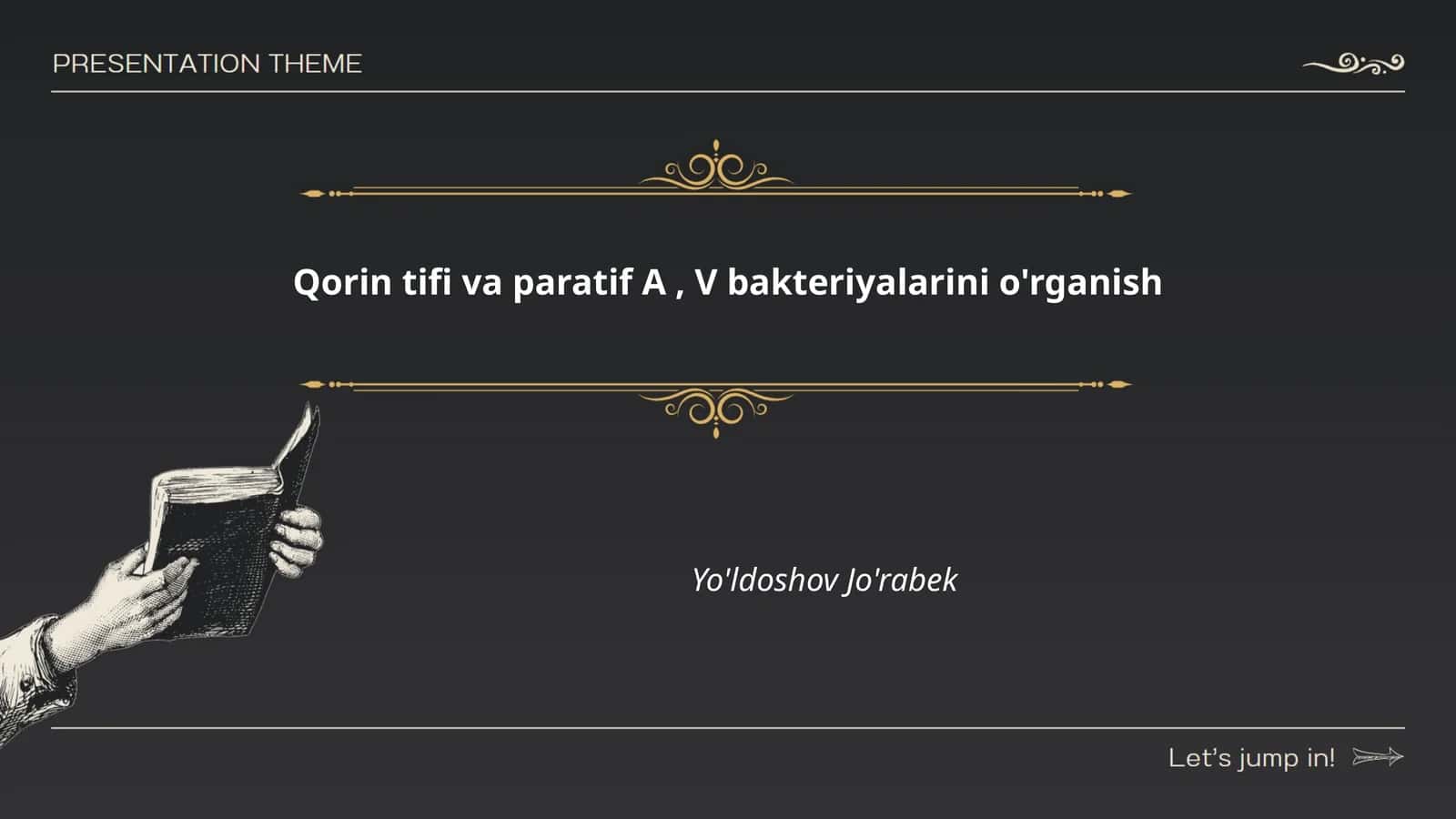 Qorin tifi va paratif A, V bakteriyalarini o'rganish