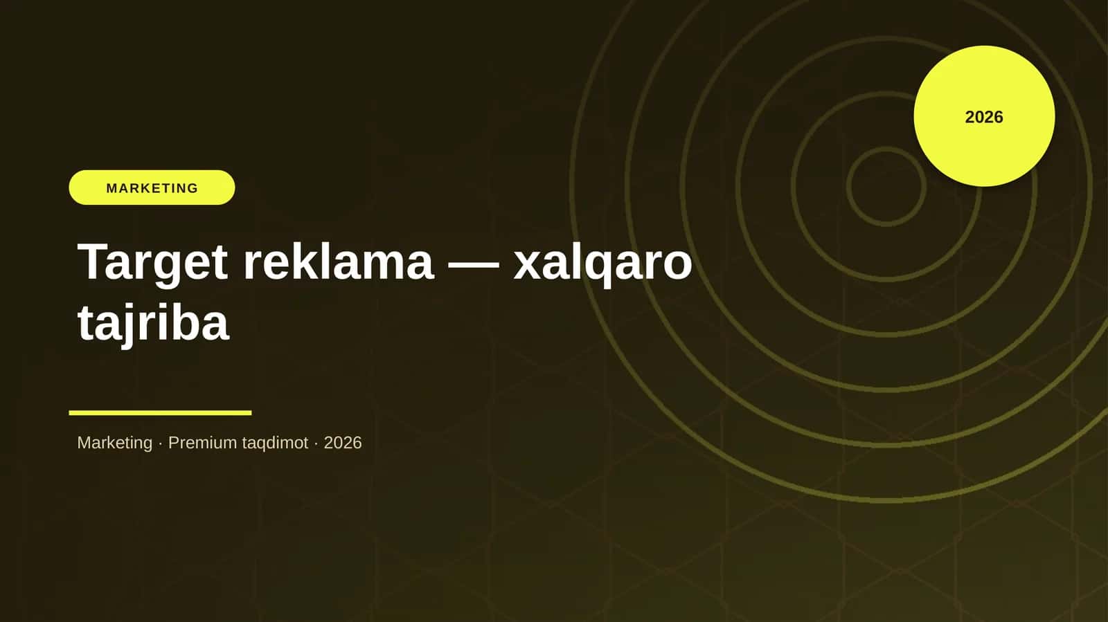 Target reklama — xalqaro tajriba