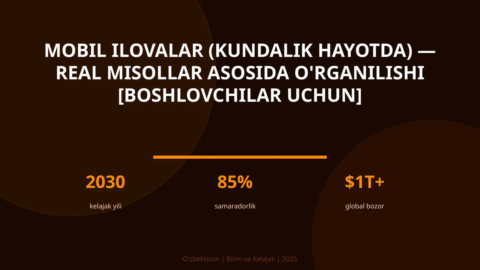 MOBIL ILOVALAR (KUNDALIK HAYOTDA) — REAL MISOLLAR ASOSIDA O'RGANILISHI [BOSHLOVCHILAR UCHUN]