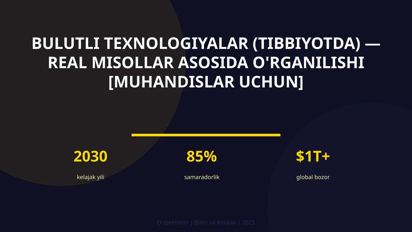 Bulutli texnologiyalar (tibbiyotda) — real misollar asosida o'rganilishi [muhandislar uchun]