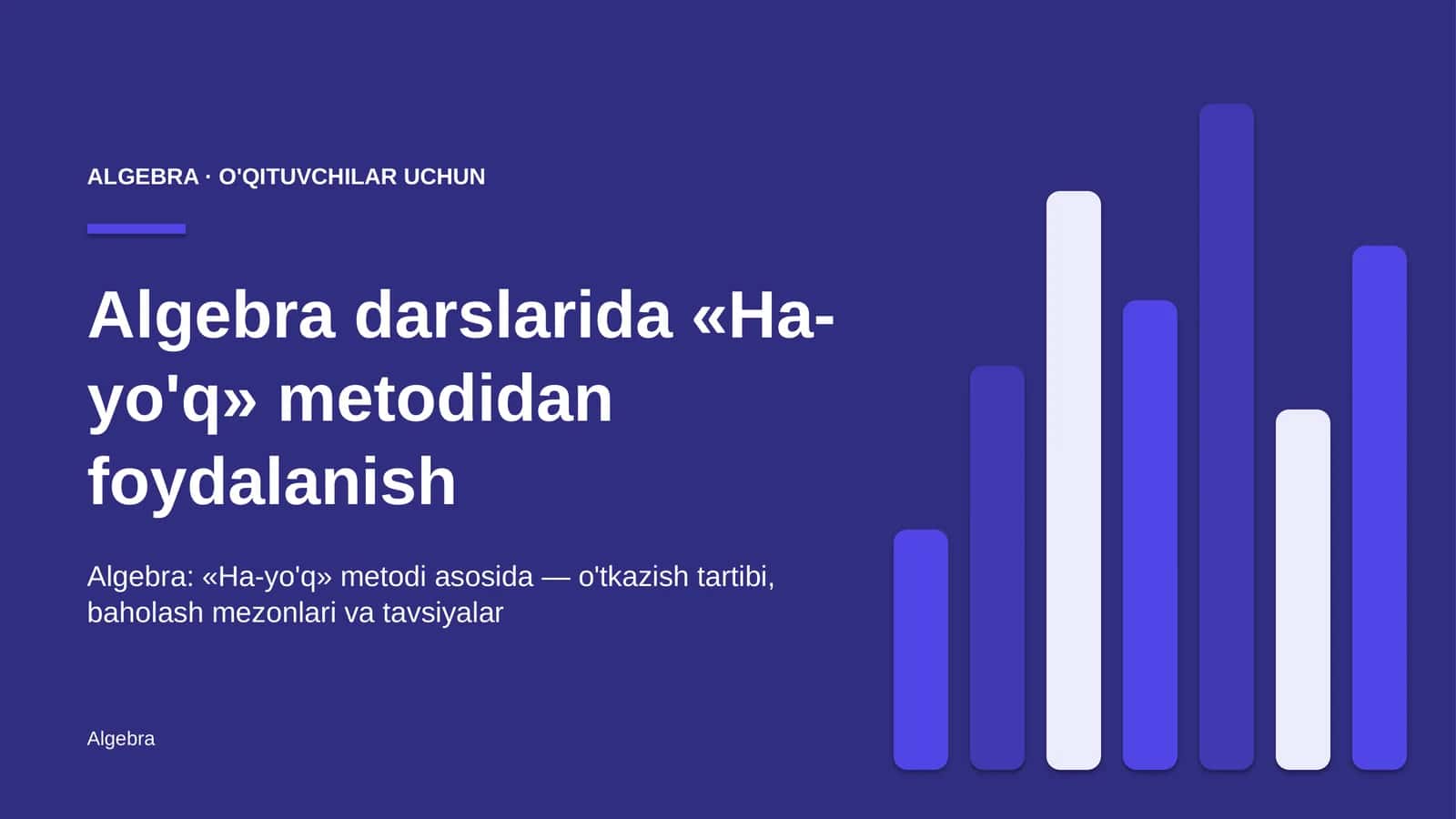 algebra darslarida ha yo'q metodidan foydalanish 9084
