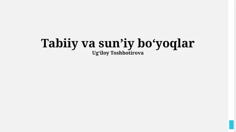 Sun'iy bo'yoqlar