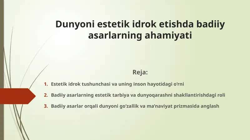 Dunyoni estetik idrok etishda badiiy asarlarning ahamiyati
