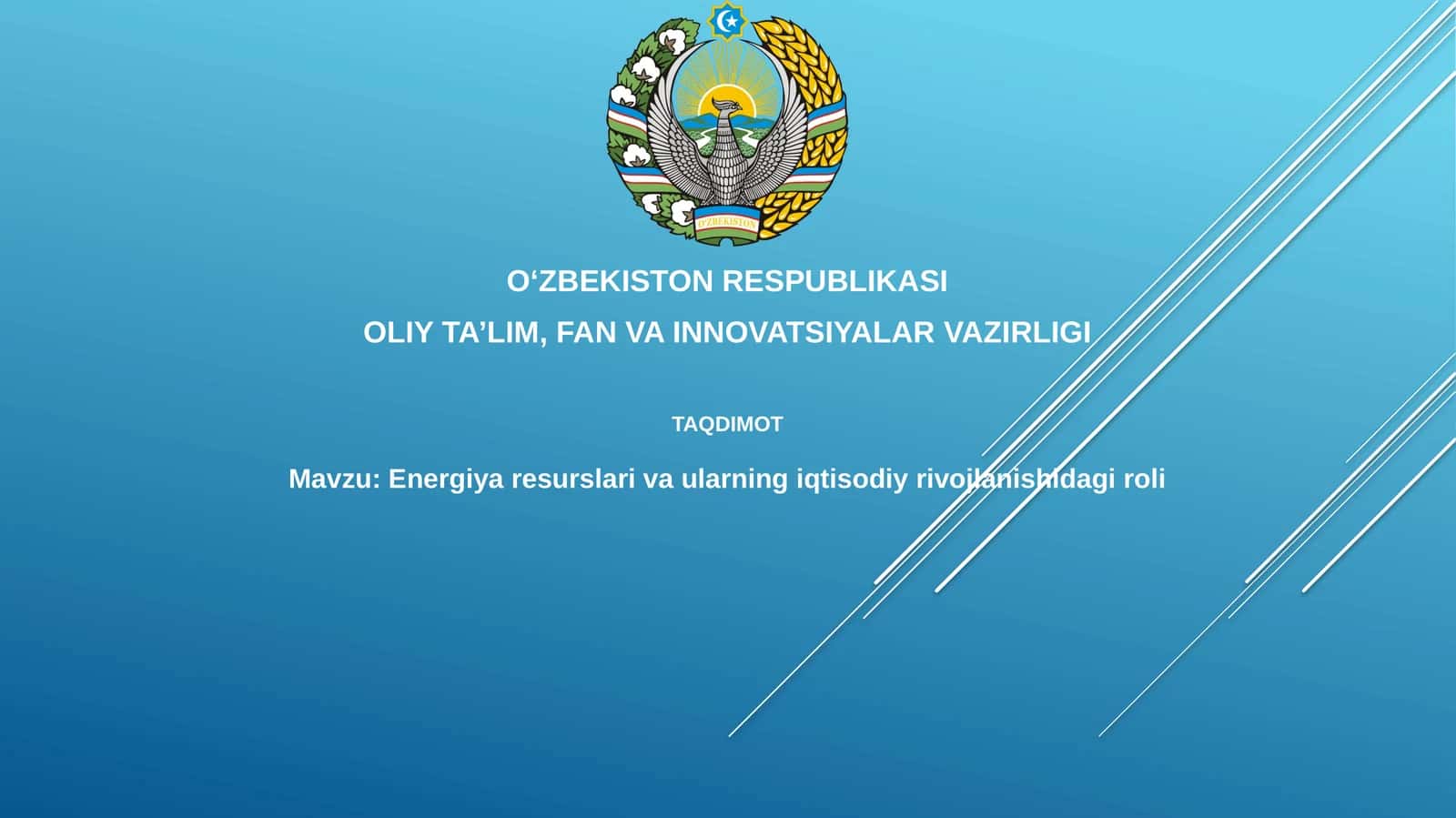 Energiya Resurslari va Ularning Iqtisodiy Rivojlanishi