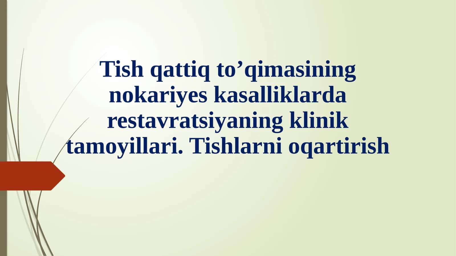 Tishqattiq to’qimasining nokariyeska salliklari darestavratsiyani kliniktamoyillari