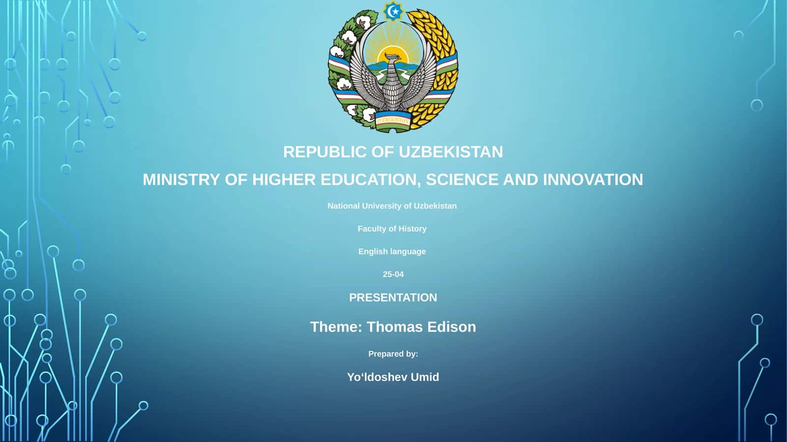 Presentation on Thomas Edison