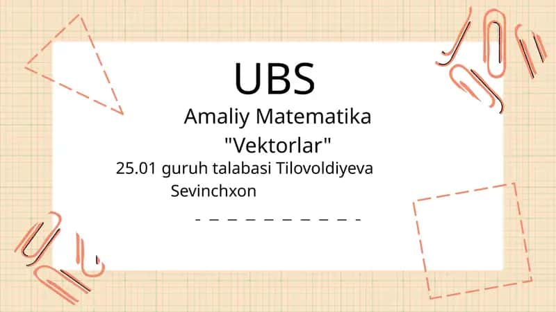 AmaliyMatematika "Vektorlar"