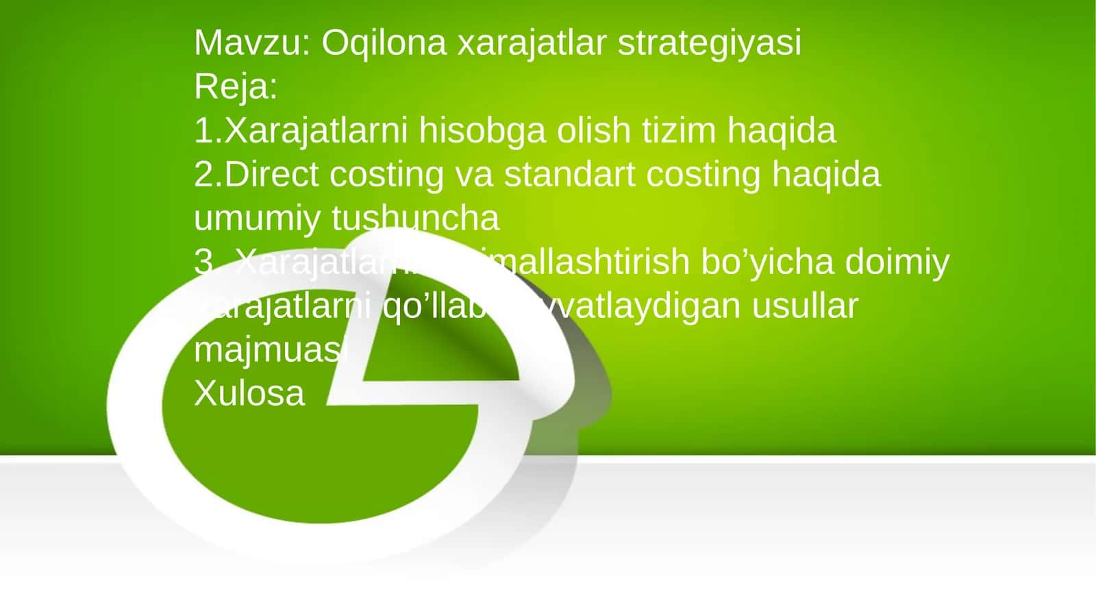 Oqilona xarajatlar strategiyasi