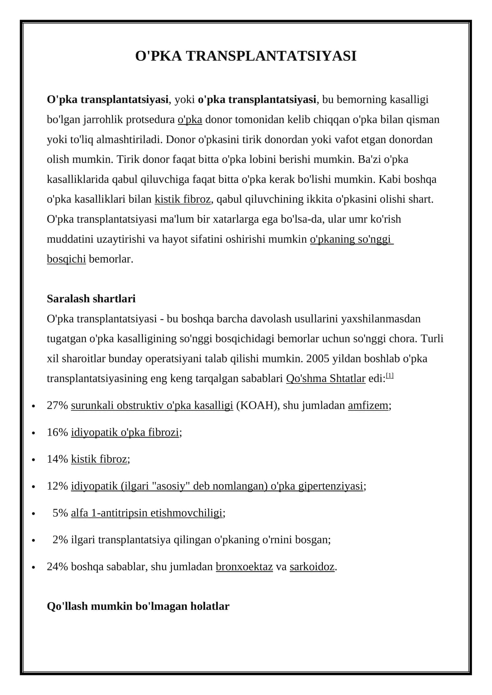 O'PKA TRANSPLANTATSIYASI