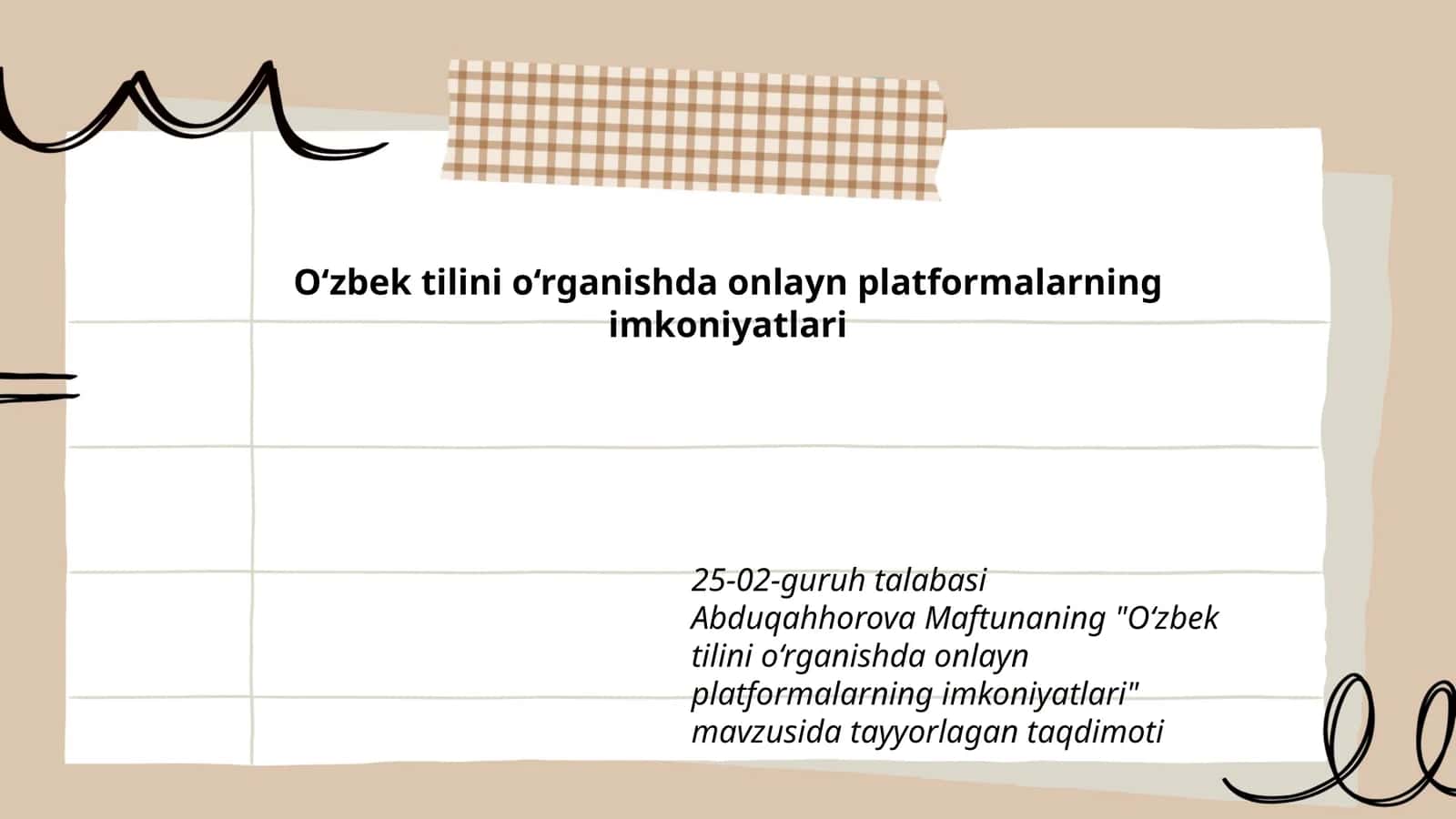 O‘zbek tilini o‘rganishda onlayn platformalarning imkoniyatlari