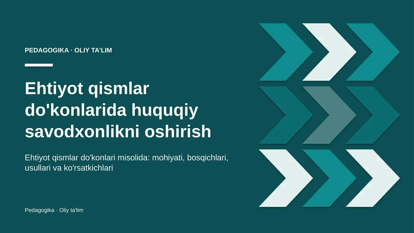 ehtiyot qismlar do'konlarida huquqiy savodxonlikni oshirish 2037