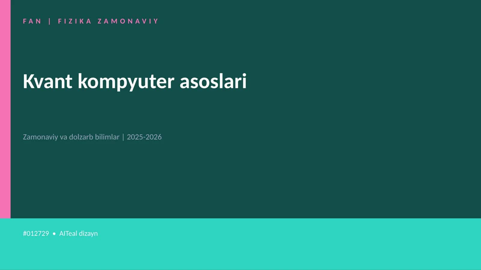 Kvant kompyuter asoslari