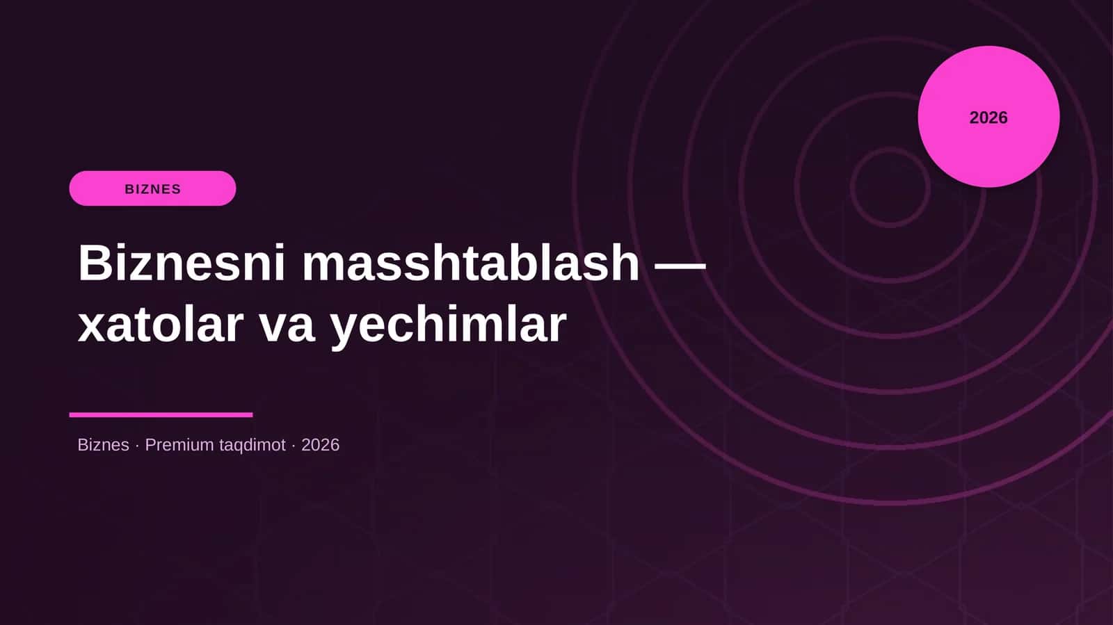 Biznesni masshtablash — xatolar va yechimlar