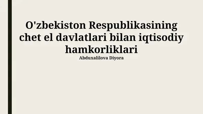 Transport va logistika infratuzilmasi