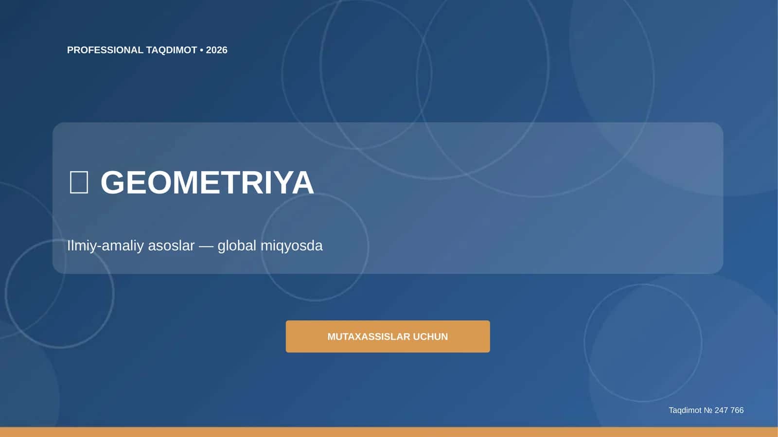Geometriya: ilmiy-amaliy asoslar (global miqyosda) [mutaxassislar uchun]