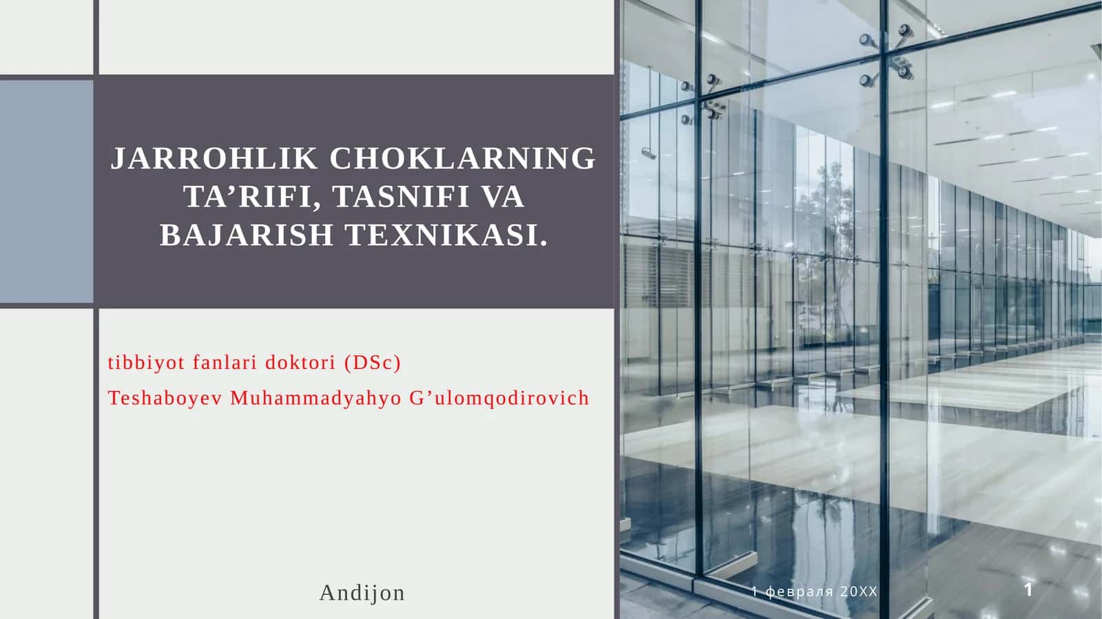 Jarrohlik choklarning ta’rifi, tasnifi va bajarish texnikasi
