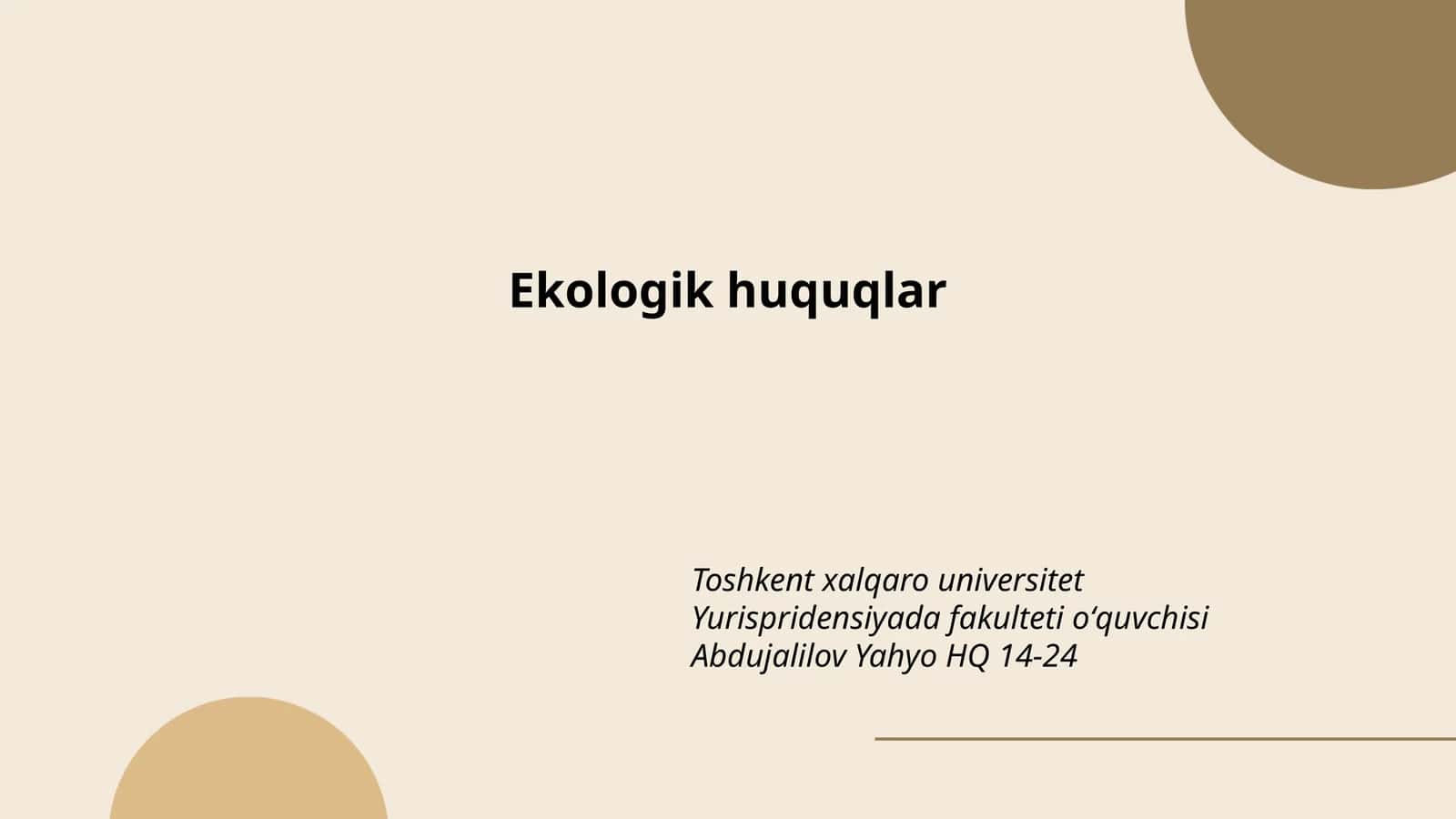 Ekologik huquqlar