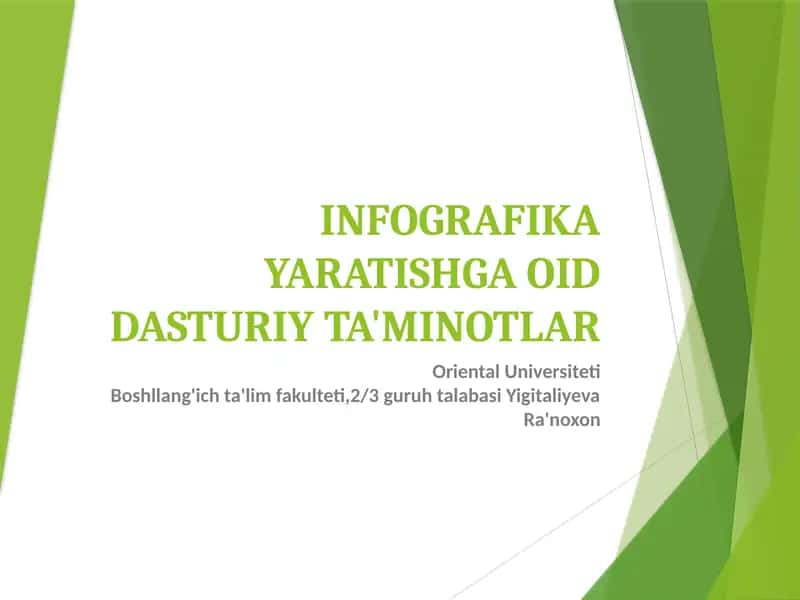 Infografika Yaratishga oid dasturiy ta'minotlar