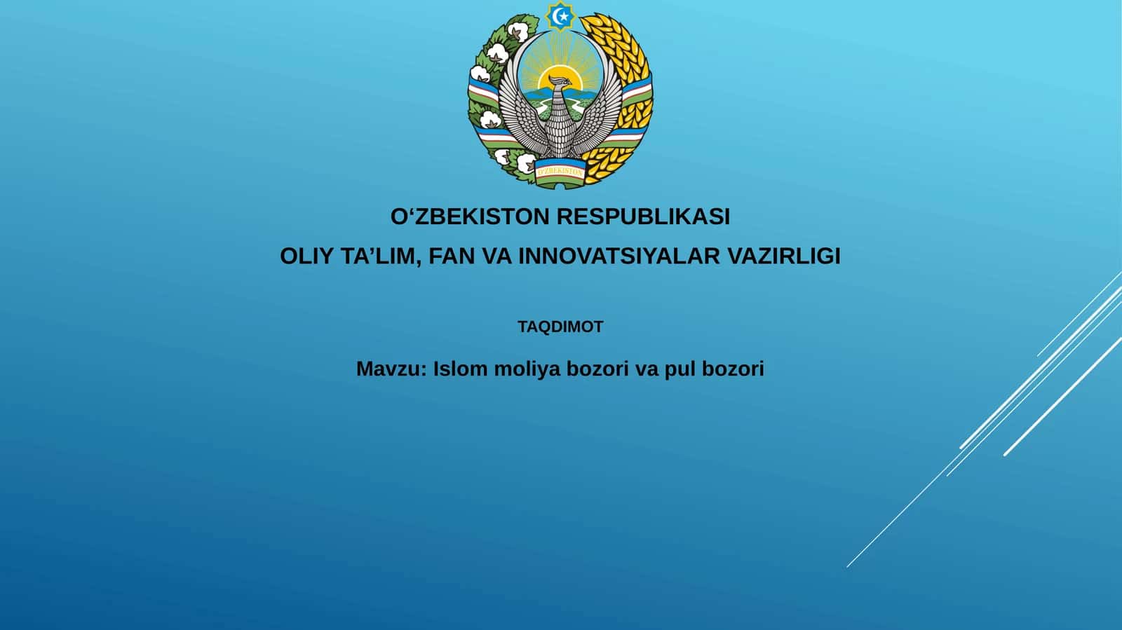 Islom moliyaviy tizimining asoslari va shariat tamoyillari