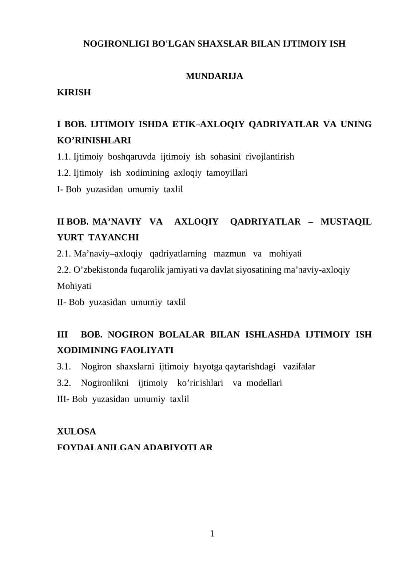 Nogironligi bo'lgan shaxslar bilan ijtimoiy ish