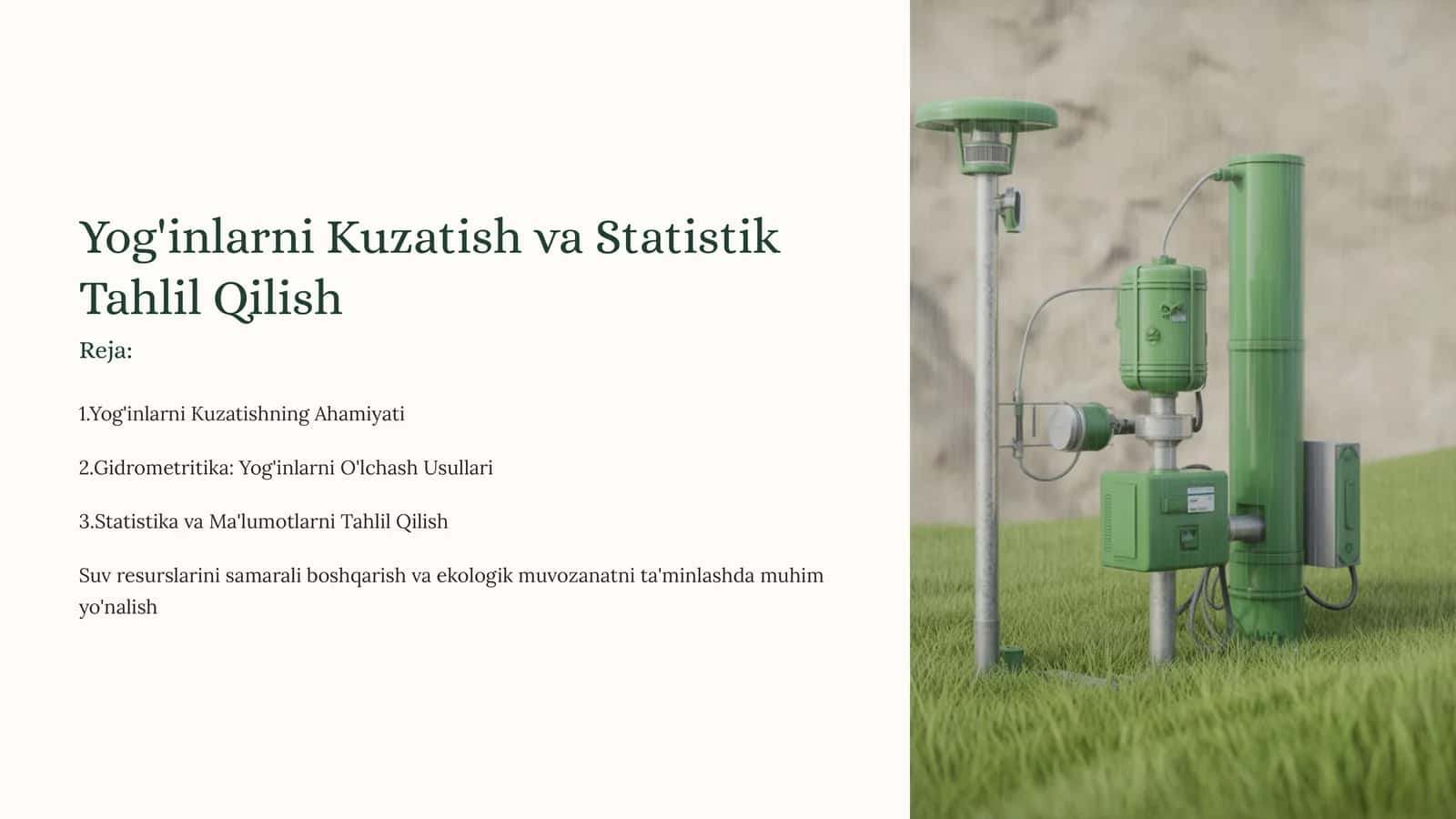 Yog'inlarni Kuzatish va Statistik Tahlil Qilish